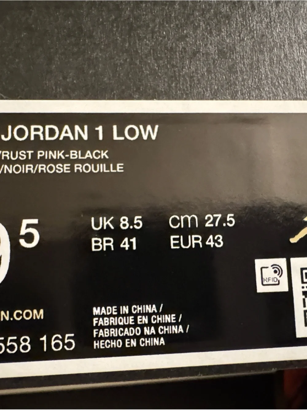 Jordan Low-Top Sneakers in White, Black & Coral Pink
